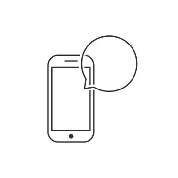 Messaging with thin line smart phone Stock Illustration