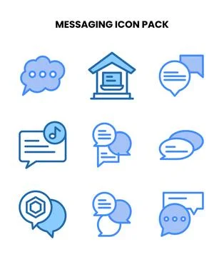 Messaging Two Colour Icons Pack Illustrazione stock