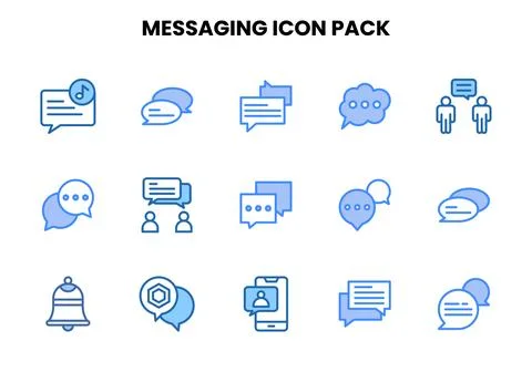 Messaging Two Colour Icons Pack Stock Illustration