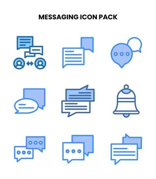 Messaging Two Colour UI Icons Pack イラスト素材