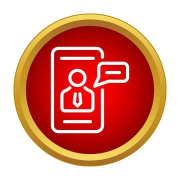 Messaging user profile on mobile application icon Stock Illustration