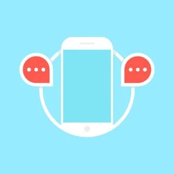 Messaging with white phone Stock Illustration