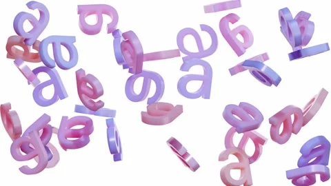 Messed letters floating on white background Video stock 144145885