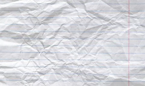 Messed up ruled notepad page backdrop for creative writing Stock Photos