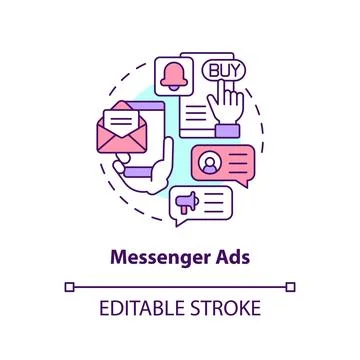 Messenger ads concept icon Stock Illustration