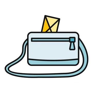 Messenger bag carrying mail symbolizing communication delivery Stock Illustration