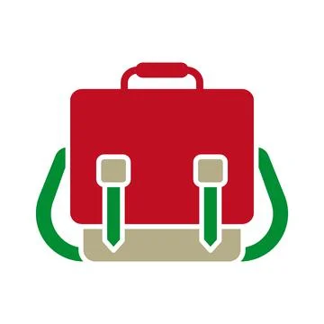 Messenger bag icon vector, flat illustration Stock Illustration