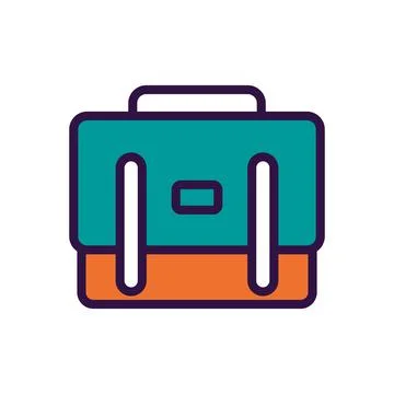 Messenger bag icon vector, flat illustration Stock Illustration