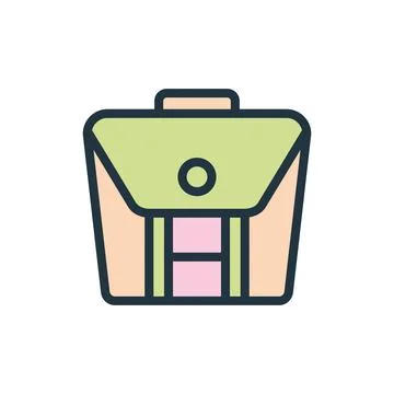 Messenger bag icon vector, flat illustration Stock Illustration