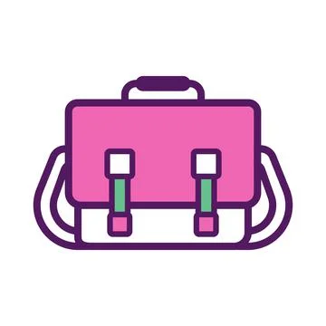 Messenger bag icon vector, flat illustration Stock Illustration