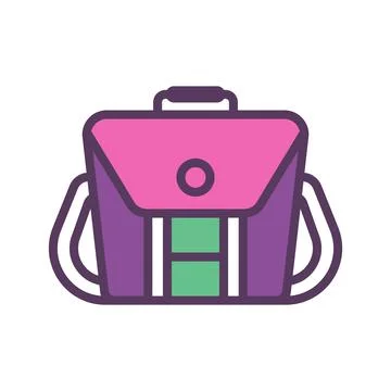 Messenger bag icon vector, flat illustration Stock Illustration