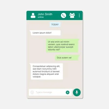 Messenger chat page vector flat background Illustrazione stock