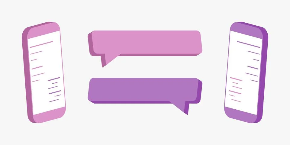 Messenger chat screen. template bubbles modern vector illustration. Stockillustratie