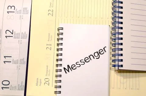 Messenger concept on notebook Stock Photos