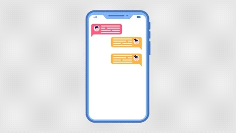 Messenger conversation animation alpha channel. Chatting in messenger send .. Stock Footage 237999916