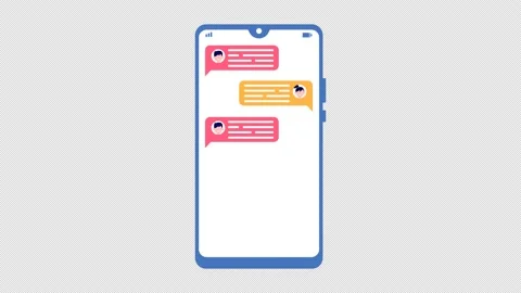 Messenger conversation animation alpha channel. Chatting in messenger send .. Stock Footage 237999917