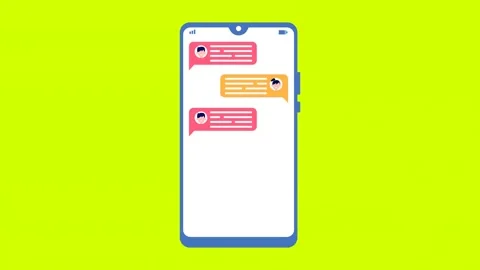 Messenger conversation animation Green Screen. Chatting in messenger send a.. Stock Footage 237999909