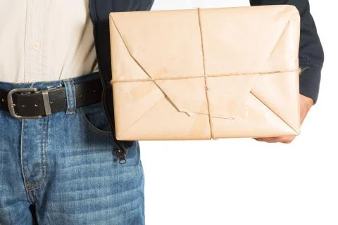 Messenger with a delivery Foto stock
