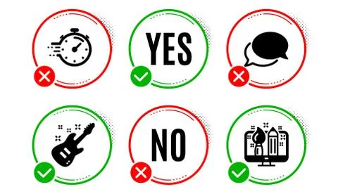 Messenger, Electric guitar and Timer icons set. Creative design sign. Vector Stockillustratie
