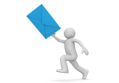 Messenger - human with blue envelope Stock-Illustration