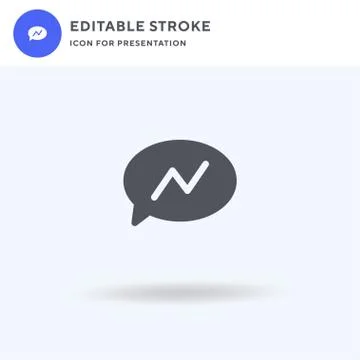 Messenger icon vector, filled flat sign, solid pictogram isolated on white, l Illustrazione stock