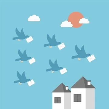 The messenger Illustrazione stock