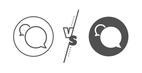 Messenger line icon. Speech bubble sign. Chat message. Vector Illustrazione stock