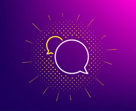 Messenger line icon. Speech bubble sign. Chat message. Vector Stock Illustration