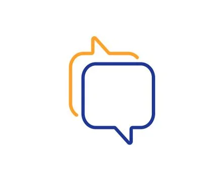 Messenger line icon. Speech bubble sign. Chat message. Vector Stock Illustration