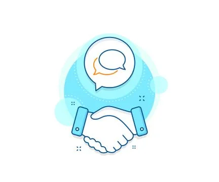 Messenger line icon. Speech bubble sign. Chat message. Vector Illustrazione stock