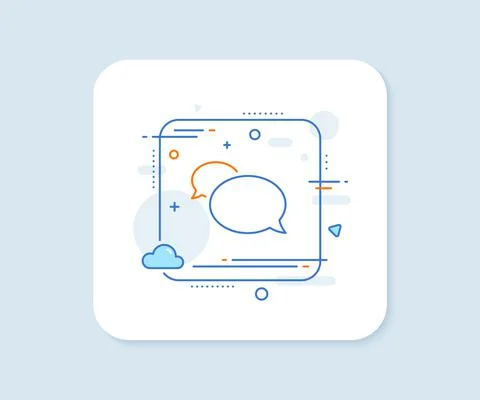 Messenger line icon. Speech bubble sign. Chat message. Vector Illustrazione stock