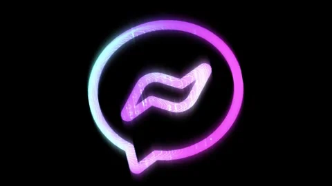 Messenger logo animation on a simple black background. Stock Footage 313520434