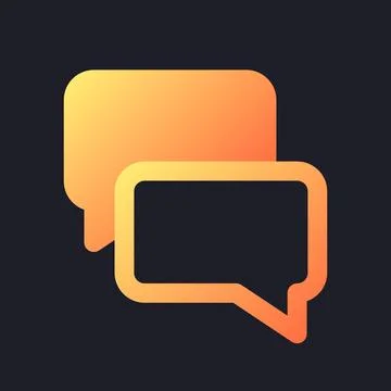 Messenger orange solid gradient ui icon for dark theme Illustrazione stock