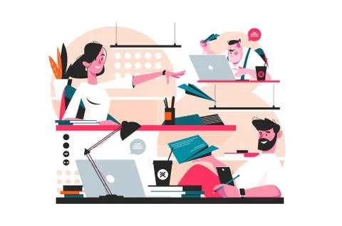 Messenger service in office Stock Illustration