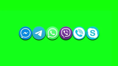 Messengers Green screen Chromakey Stock Footage 166687203