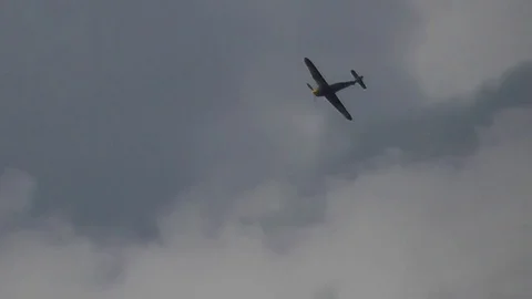 Messerschmitt Bf-109 turning Stock Footage 79956971