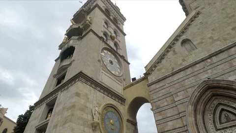 Messina astronomical clock and tower attached to the Messina Cathedral Stock Footage 116452918