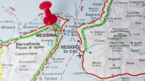 MESSINA on a map Stock Footage 176947617