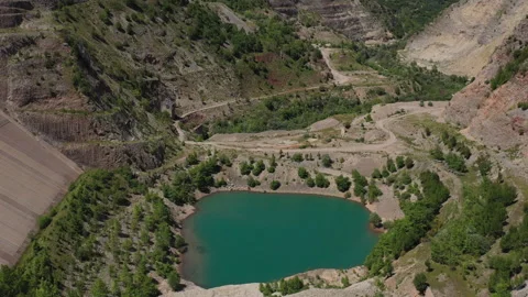 Messochora Dam in Acheloos river Stock Footage 254465818