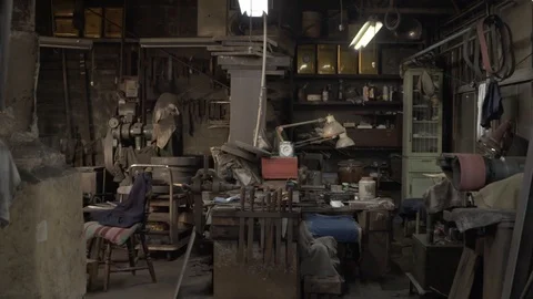 Messy and full cluttered storage room Stock Footage 115156760