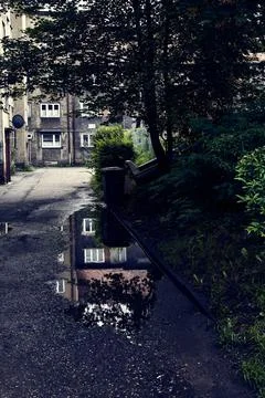 Messy backyard Stock Photos