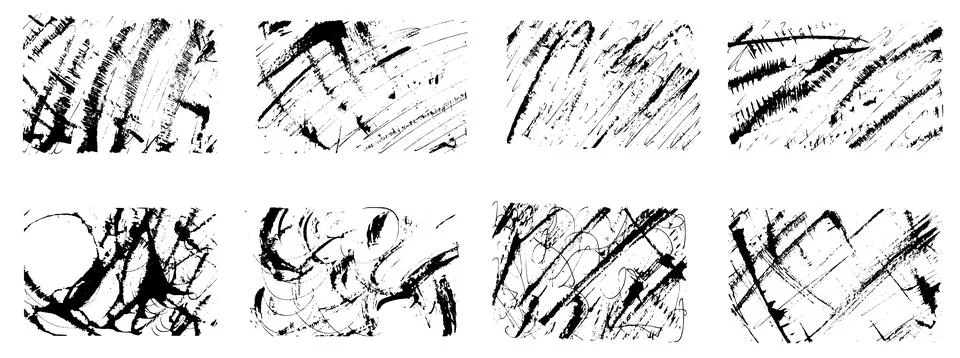 Messy brush ink scratches with scribble pen stroke and rough paint marks. Stock Illustration