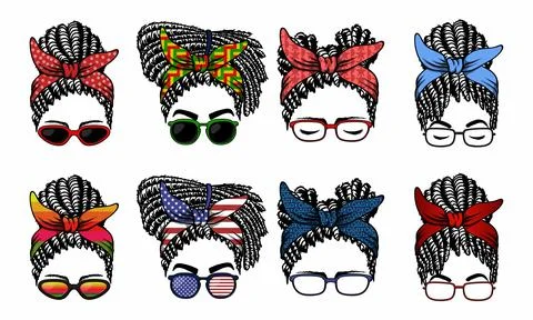 Messy bun dreadlocks hair vector illustration Stock Illustration