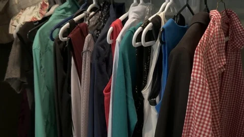 Messy Closet full of clothes, 4K 動画素材 81384318