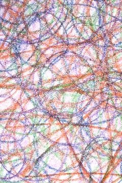 Messy crayon scribble background colour circles childrens writing Stock Photos