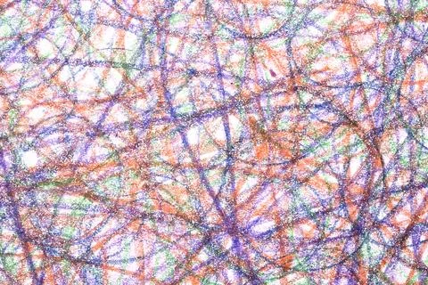 Messy crayon scribble background colour circles childrens writing Stock Photos