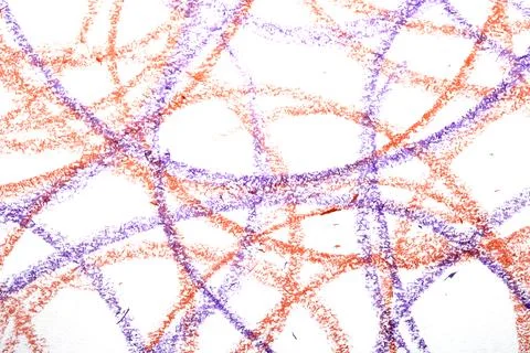 Messy crayon scribble background colour circles childrens writing Stock Photos