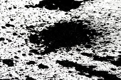 Messy Creative Ink Splatters Drips and Inkblot Close Up on White Background Stock Illustration