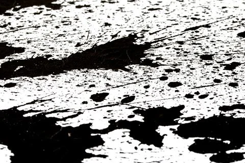 Messy Creative Ink Splatters Drips and Inkblot Close Up on White Background Stock Illustration