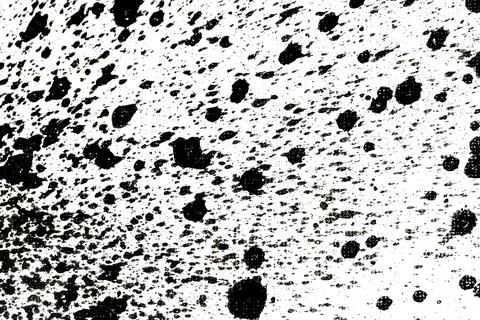 Messy Creative Ink Splatters Drips and Inkblot Close Up on White Background Stock Illustration